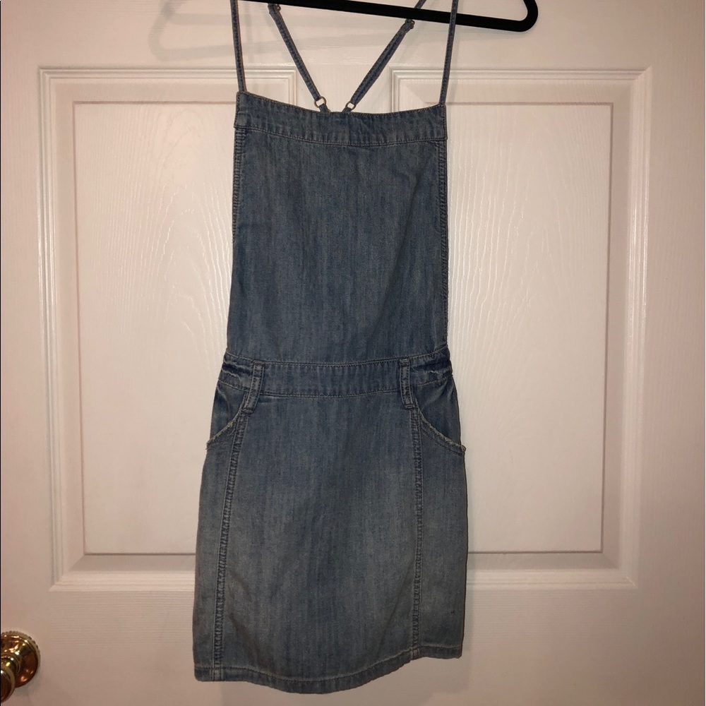 Free People Savannah chambray jumper dress - Picture 4 of 7